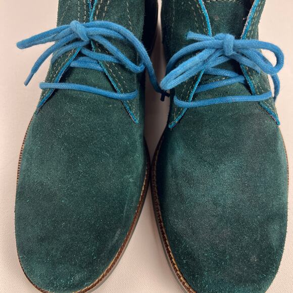 Cole Haan Air Charles Bottle Green Suede Chukka Boots Turquoise Laces Size 10M main image 7